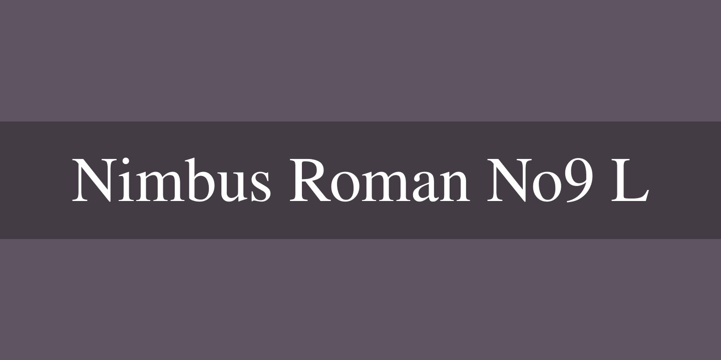 Пример шрифта Nimbus Roman No9 L #1